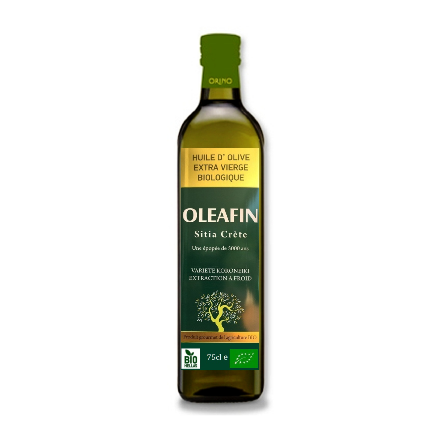 Huile d'olive extra vierge de Crète Sitia AOP bouteille 1L - Carré