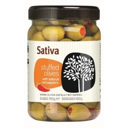 Olives vertes farcies au poivron rouge de Florina 450g