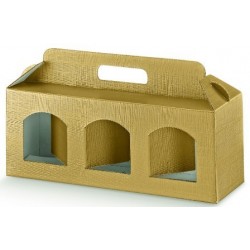 Coffret doré pour 3 vases D80